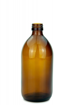 Glas-Sirupflasche/Apothekerflasche/Medizinflasche 500ml braun, Mündung 28/410 nieder